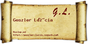 Geszler Lúcia névjegykártya